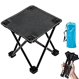 Mini Slacker Chair Folding Camping Stool Outdoor Travelchair Portable Stools Lightweight with Carry Bag, Support 220 lbs, Black