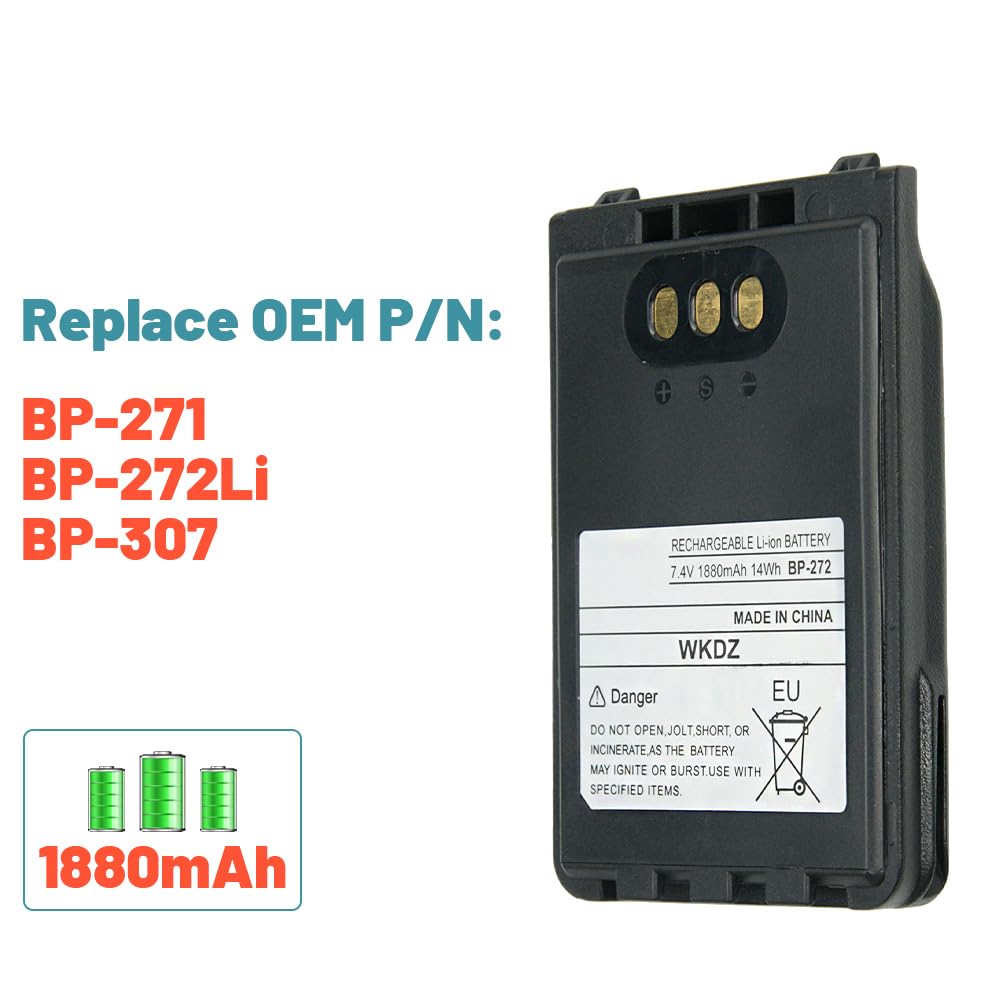 Vineyuan 2 Pack BP-272 Li-ion Battery Compatible for ICOM Radio IC