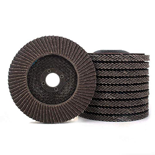 Si Fang 10Pcs 4" X 5/8" Premium High Density Calcined Aluminum Oxide Flap Disc 180 Grit #TOP3