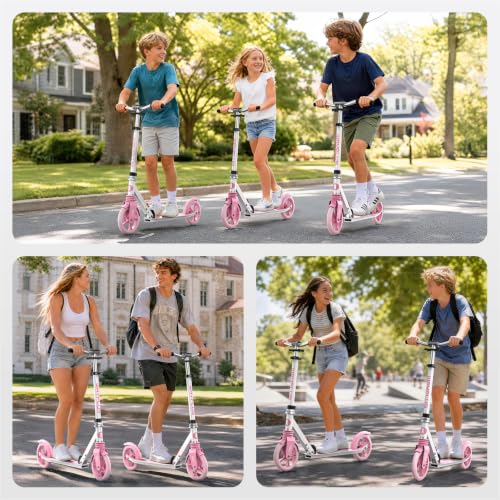 Image of WAYPLUS Kick Scooter for Ages 6+,Kid,Teens & Adults.8 Big Wheels,240lb