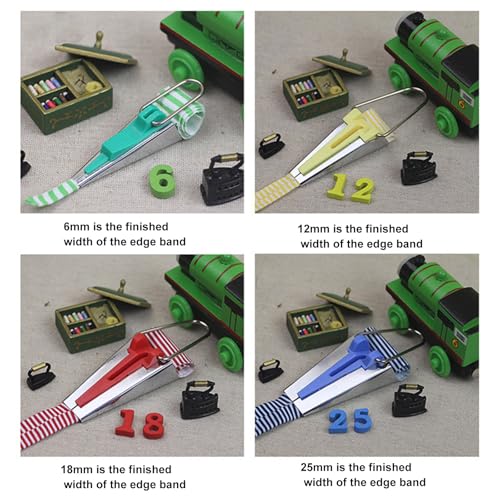 Schrägbandformer-Set in 4 Größen, Schrägbandformer für einfach und doppelt gefaltete Stoffe, Nähwerkzeuge zum Stoffquilten, Nähen, Basteln, Heimwerken, schnelles Anpassen von 1,27 cm, 6,35 cm, 2,54 cm