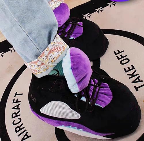 Generic Unisex Adult Women's One Size Fits Most Grey Faux Shearling Lined Polyester Blend Fuzzy Fleece Lined Round Toe No Closure Faux Fur Slippers3