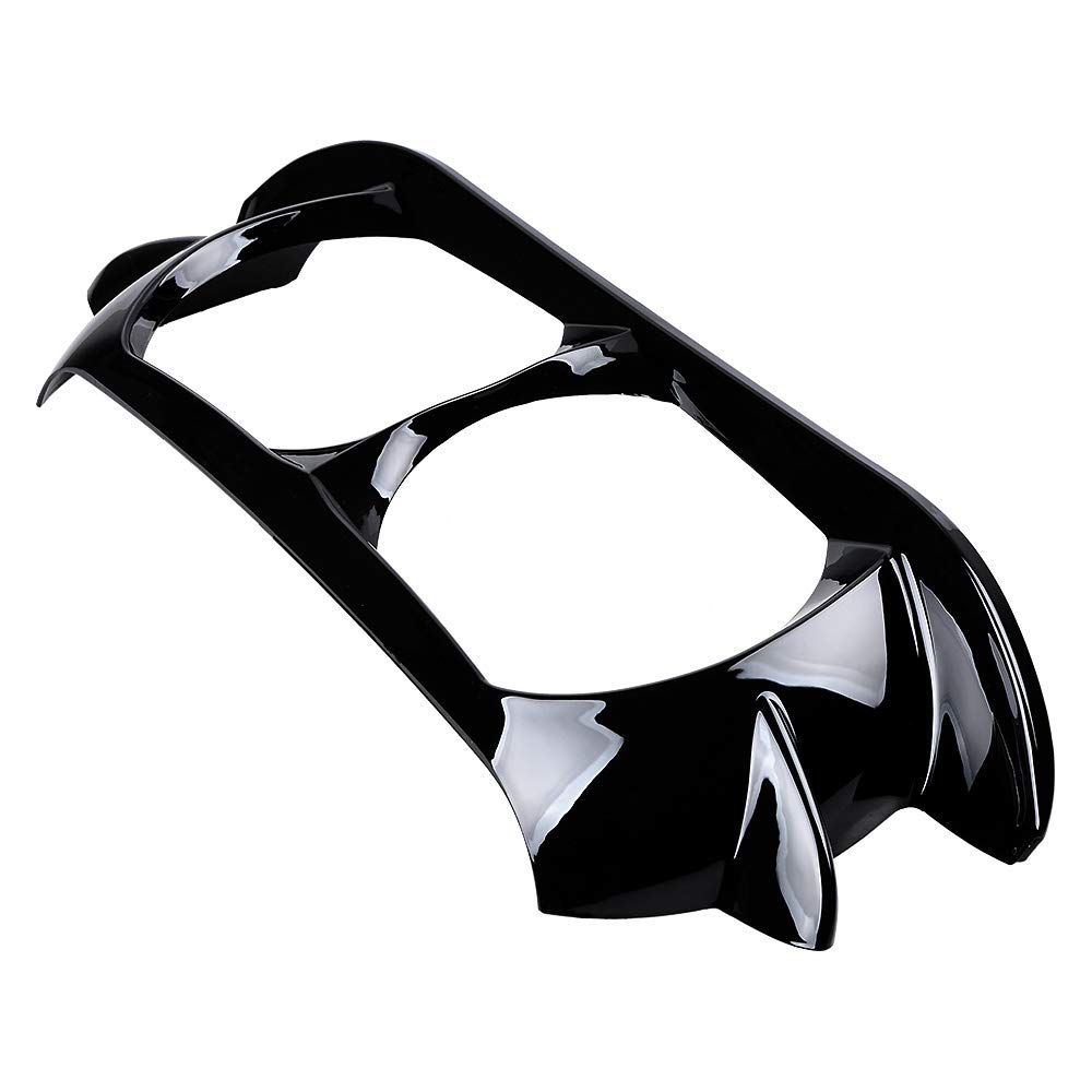 Black Motorcycle Dual Headlight ABS Fairing Trim Bezel Scowl Cover Compatible with Harley Touring Road Glide Customs 2015-2019 15UP