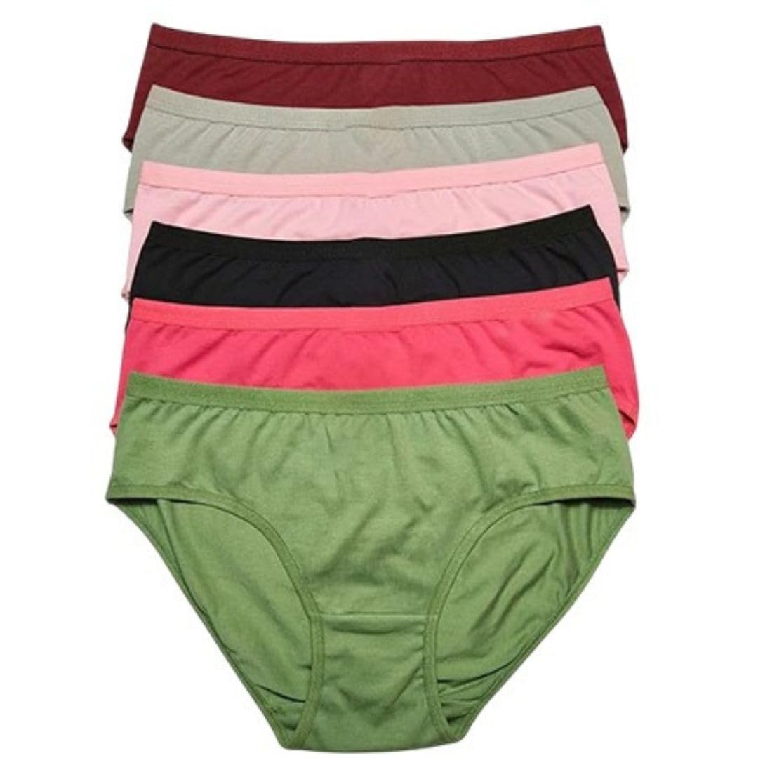 shubhalam Women's Cotton Blend Panties – Pack of 6 Full Coverage Briefs | Sizes S to 10XL Underwear for Women & Girls-picture-37