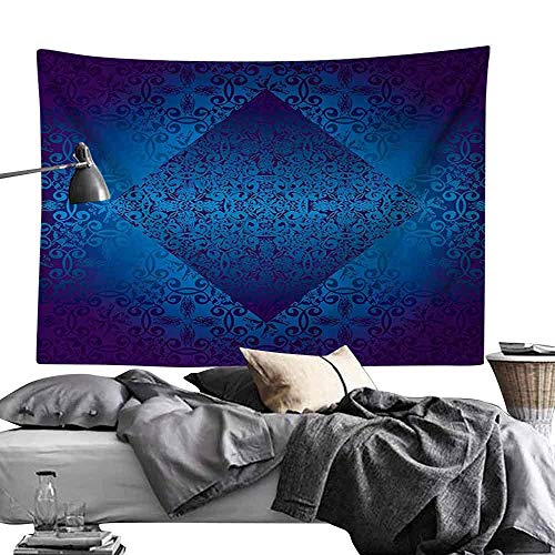 Jacoby Psychedelic Decorative Wandteppiche Victorian Ombre Seamless Classic Design with Little Light in The Middle Artwork Wall Hanging W59 x L59 Blue Indigo Royal Blue