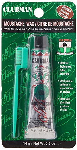 Clubman Moustache Wax Brown 0.50 oz (Pack of 12)