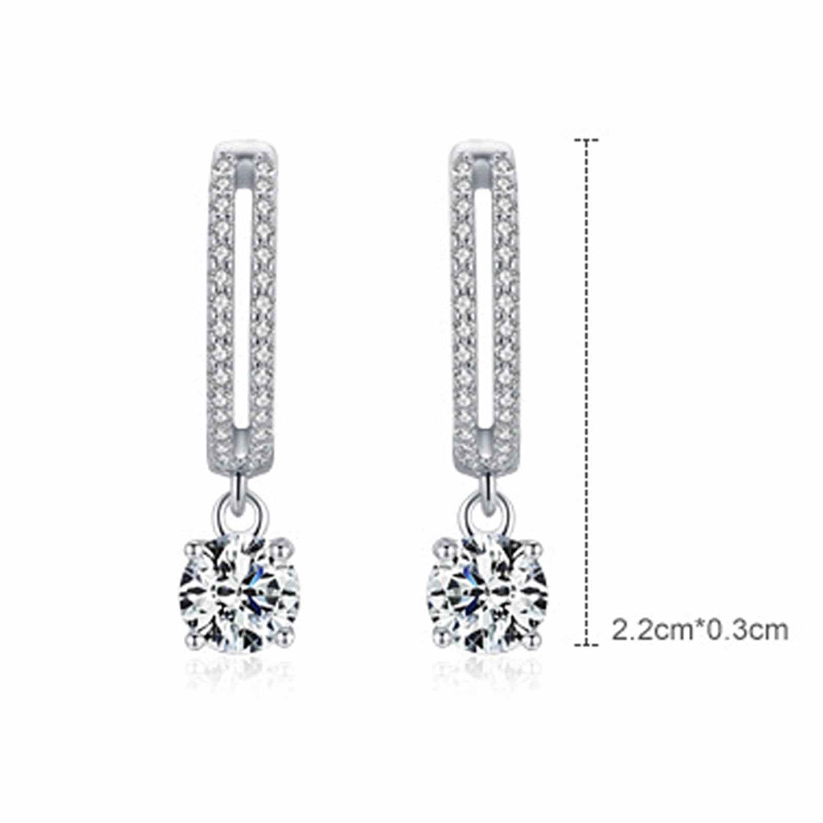Wycian Pendientes apilables para mujer con moissanita blanca, aretes de aro dorados para mujer, círculo hueco