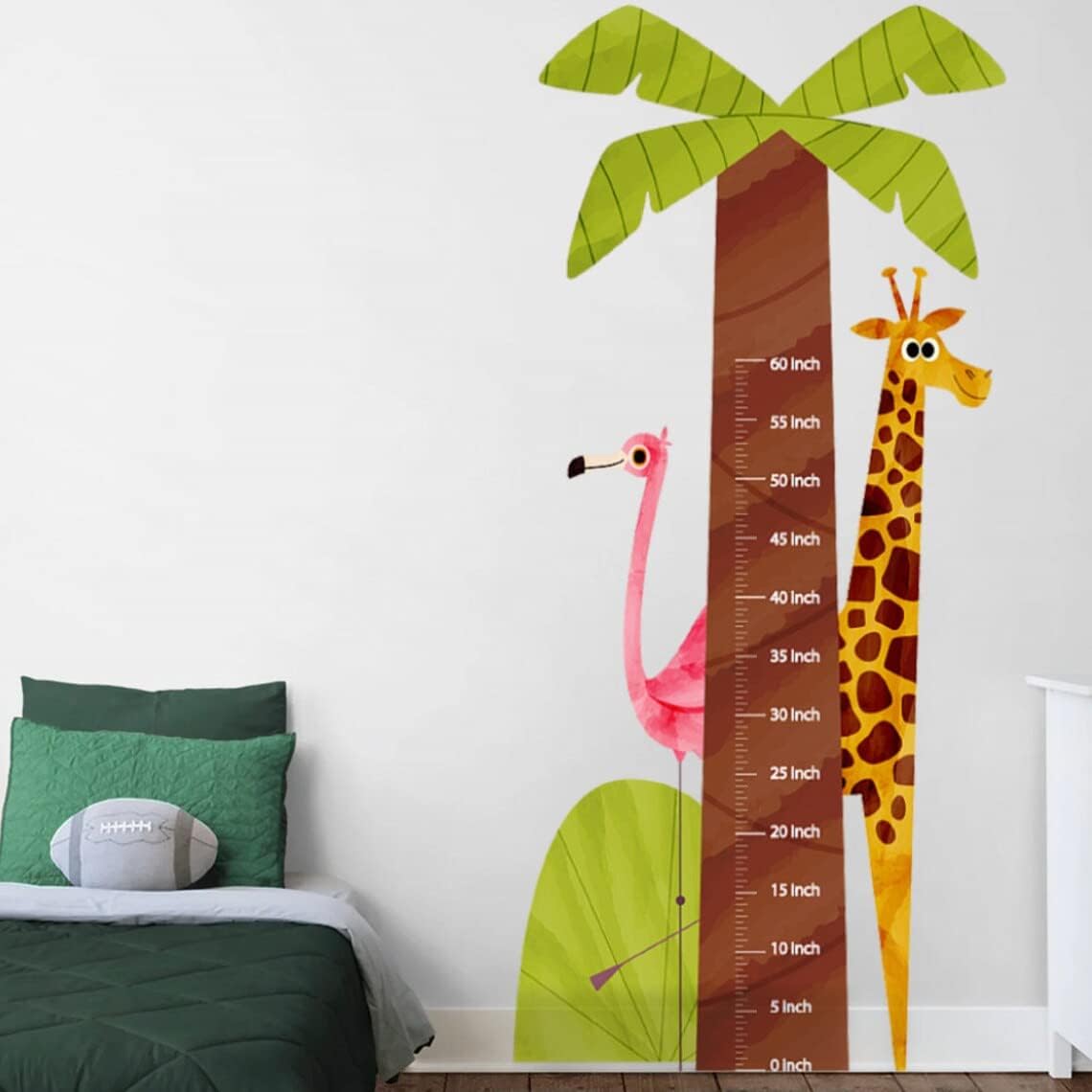 Kids Giraffe Height Chart Wall Sticker, Growth Measurement Ruler, Bedroom Vinyl Wall Decal
