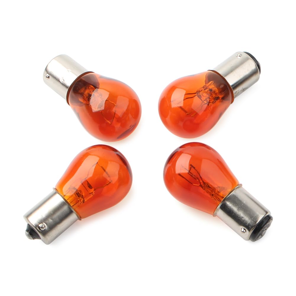 Cnfang4 Motorcycle Smoke Turn Signal Lenses W/Amber Bulb Kit for Harley for Softail Dyna for Sportster 883 1200
