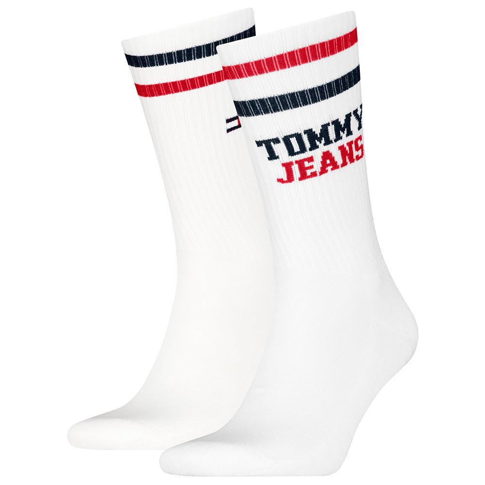 Tommy Hilfiger Unisex White 701236466 Crew Socks 2 Pairs Eu 39-42