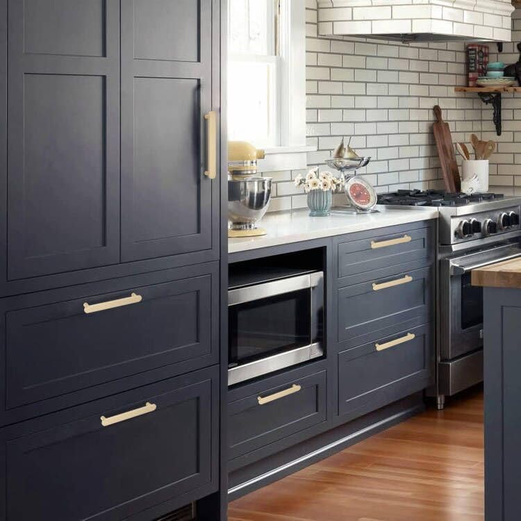 Poignée De Meuble Doré Cuisine Entraxe 96mm Acier Inoxydable - Lot De 5 - Amerdeco