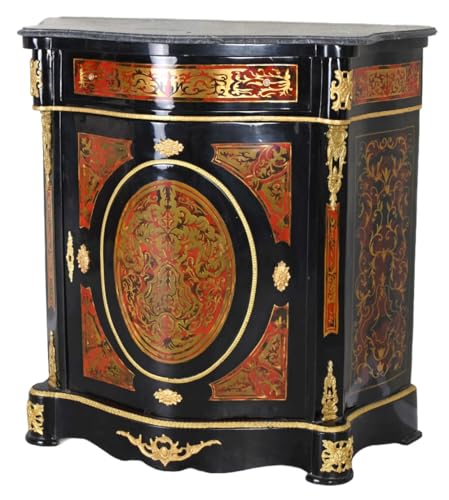 Boulle barroco semi-armario antiguo lujo aparador madera maciza losa de mármol bar112 Palazzo Exclusivo