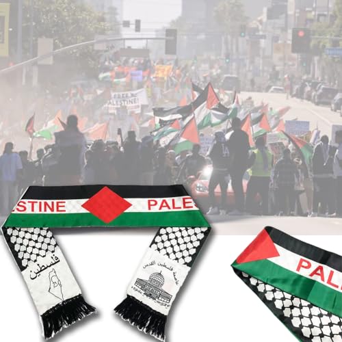 Palestine Flag Scarf, Palestine Flag Shawl Wraps Scarf, Scarf Palestine Satin Palestine Flag Scarf for Women Men4