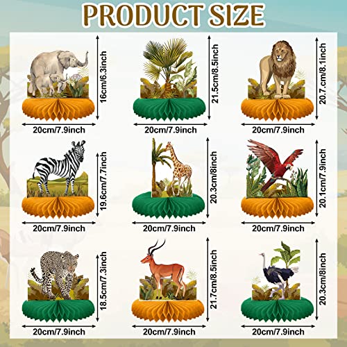Shappy HAY-SHAPPY-37 9 Pcs African Safari Centerpieces For Tables Baby Shower Decorations Jungle Animals Honeycomb Centerpieces Safari Animal Theme Birthday Decorations For Boys Kids Baby Shower Nursery Party thumb #1