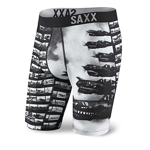 Saxx Mens Fuse Long Leg Boxers Underwear Large Spitfire