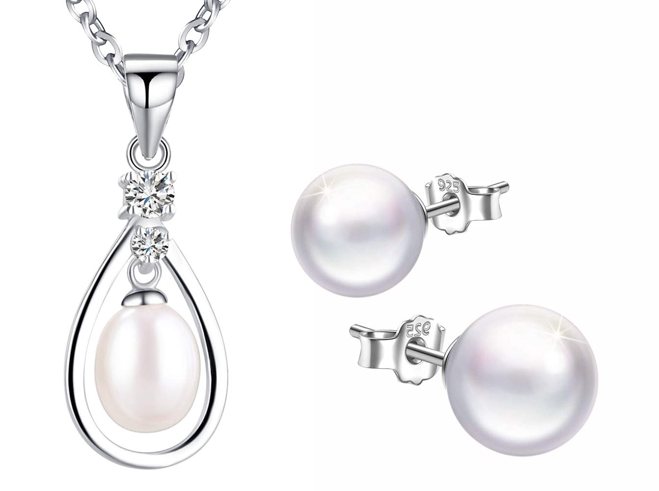 Collier Bracelet Boucles Oreille Et Perles Yumilok - Collier Bracelet Boucles D'oreilles Parure Bijoux Argent 925