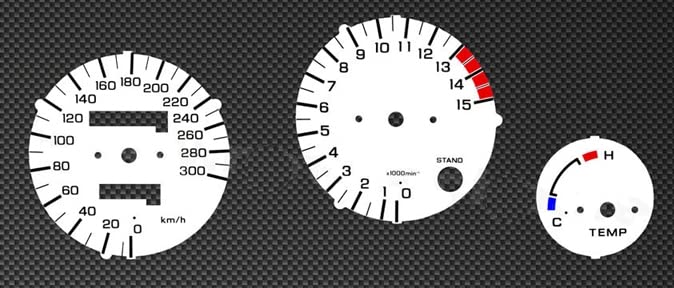 White Speedometer and Tachometer gauges for Honda CBR600F 1991-1994