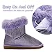 K KomForme Girls Snow Boots Warm Fur Lined Glitter Strap Winter Shoes Lightweight with Hook-and-loop(Toddler/Little Kids/Big Kids)