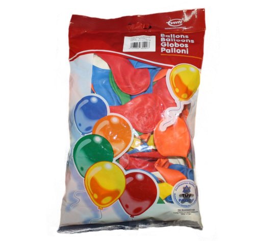 Preisvergleich Produktbild Iden Everts 655903 - 100 Rundluft Ballons von 65 bis 75cm Umfang Sortiert