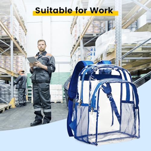 Image of Vorspack Clear Backpack for School, 16 inch Large Clear Bookbag