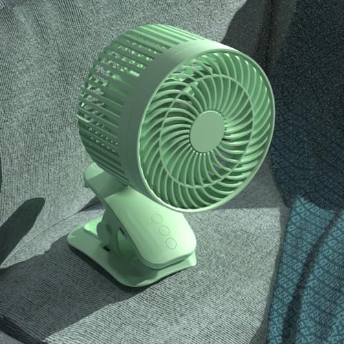 Ventilateur de table USB rechargeable retro blanc à clip avec 3 vitesses - 7