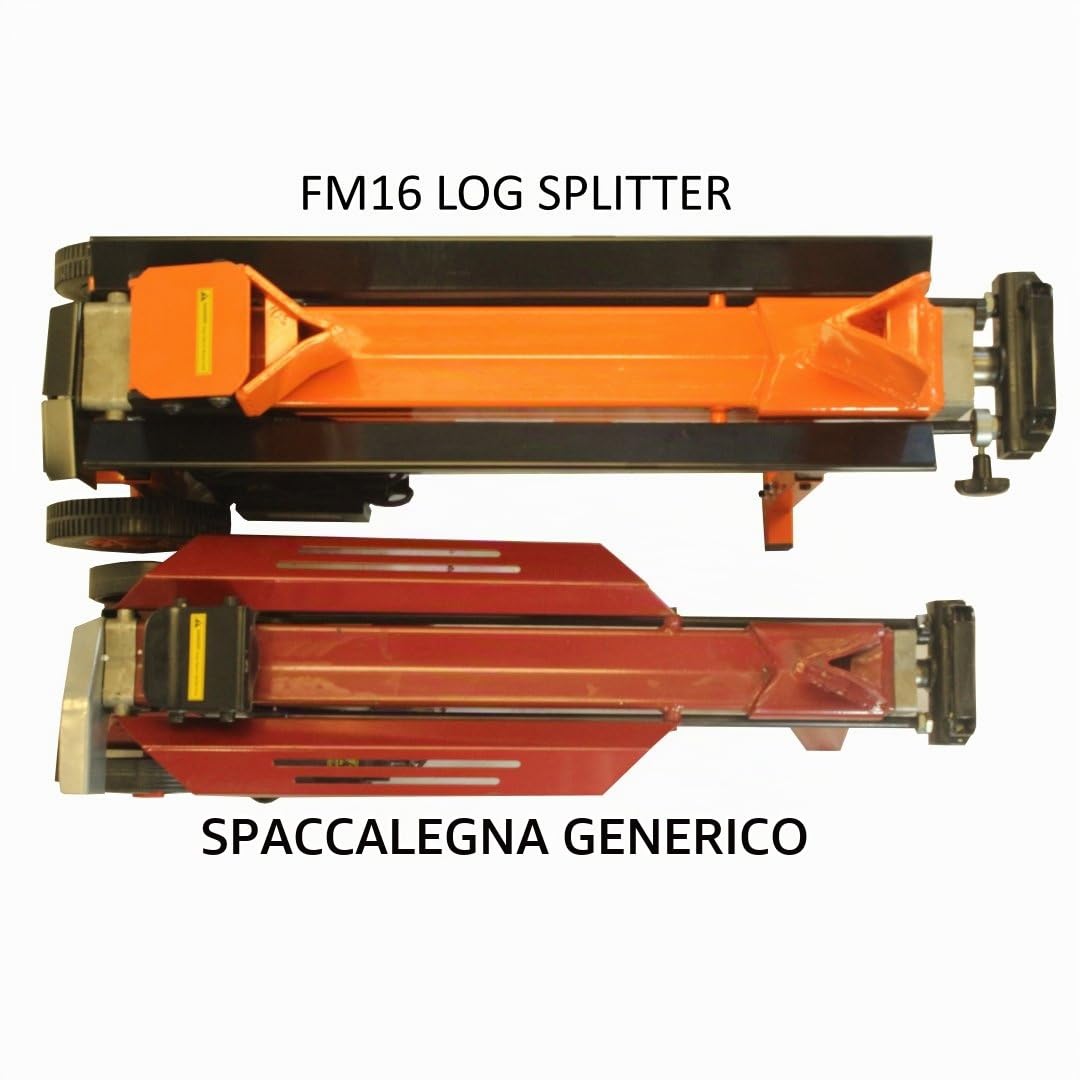 Pinzhi FM16D - Taglialegna elettrico idraulico per legno, 8 t, con doppia lama.