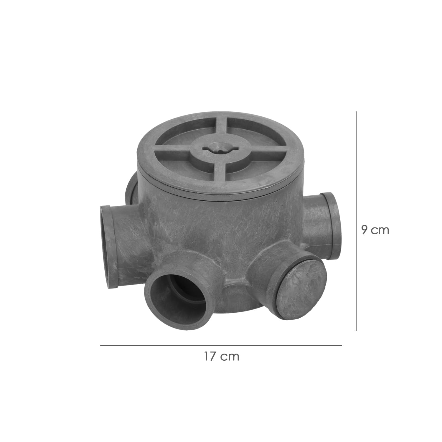 Flacone Sifonico PVC Tubi Ø 110 mm. Uscite Ø 50 e 40 mm. Altezza 90 mm.