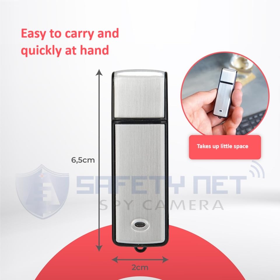 Image of SAFETYNET Mini USB HD Voice Recorder Pendrive, Clear Audio Sound Recording Pen Drive, Audio Recording Device with Inbuilt 8GB Memory for Home, Office, Meetings