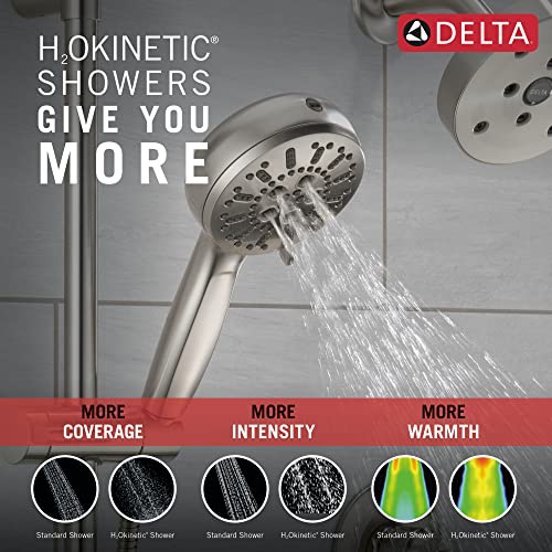Delta Faucet Proclean Brushed Nickel Hand Shower With Slide Bar, Handheld Shower With High Pressure Spray, Shower System With Handheld, Lumicoat Stainless 51584-Ss-Pr #TOP4