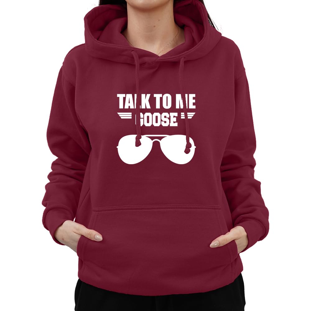 Graphic Impact Men's Wine Funny Talk To Me Goose Sarcastic Topgun Movie Hoodie (Large - )