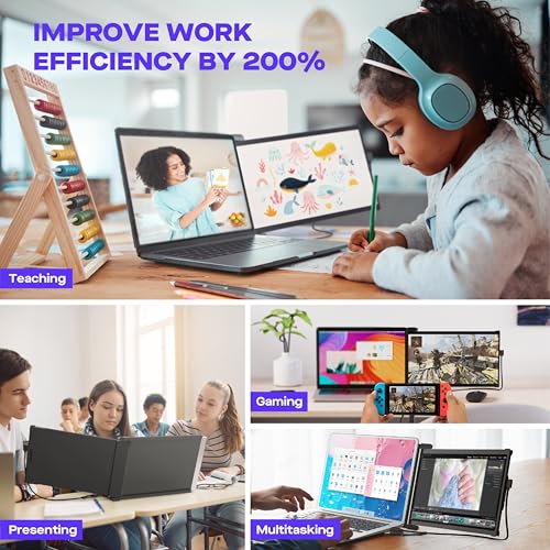 Image of New Mobile Pixels Nexus 13.3 inch Portable Laptop Monitor | USB C /HDMI Plug and Play Laptops Screen Extender, Ultra-Thin FHD 1080P Monitor, Compatible with Windows /Mac /Android /Switch