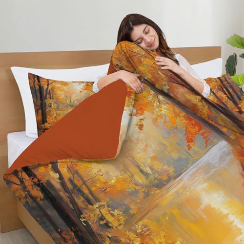 Housse de couette microfibre douce parure de lit de qualité supérieure brun - 6