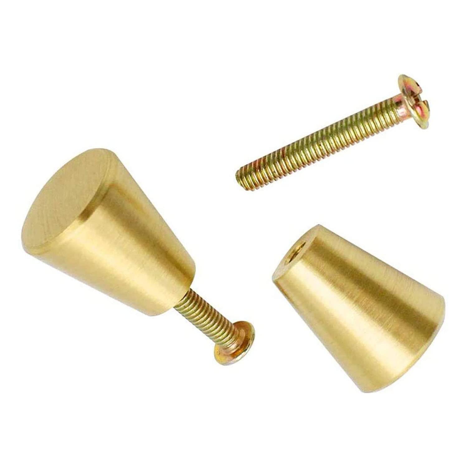6 Stück Kegel-Schrankknöpfe, Massivem Messing Türknöpfe Zieht, Gold Messing Kabinett Knöpfe, Pull Handle Für Bad Küche Schrank Möbel Home Dcoration (20X25mm)