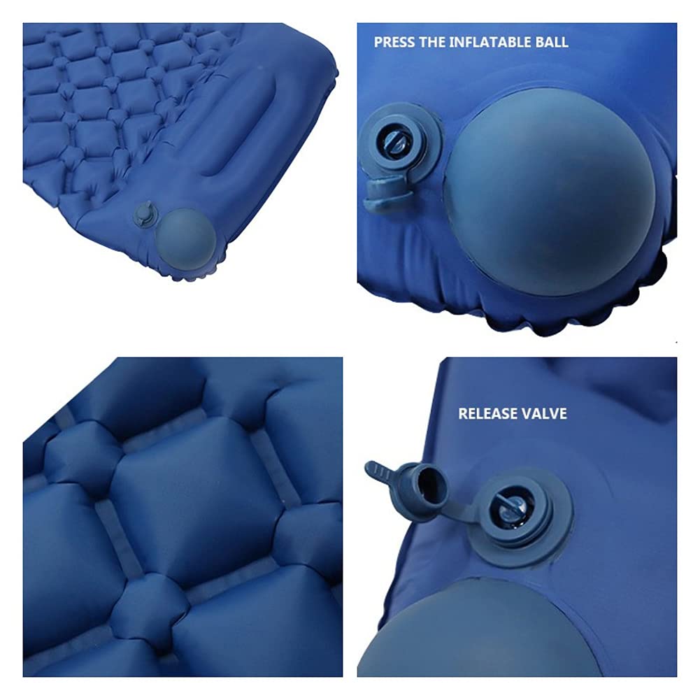Colchoneta Camping Esterilla Inflable ​Impermeable Colchón Hinchable Plegable Ultraligero para Acampar con La Almohada, Adecuado para Acampar y Viajar