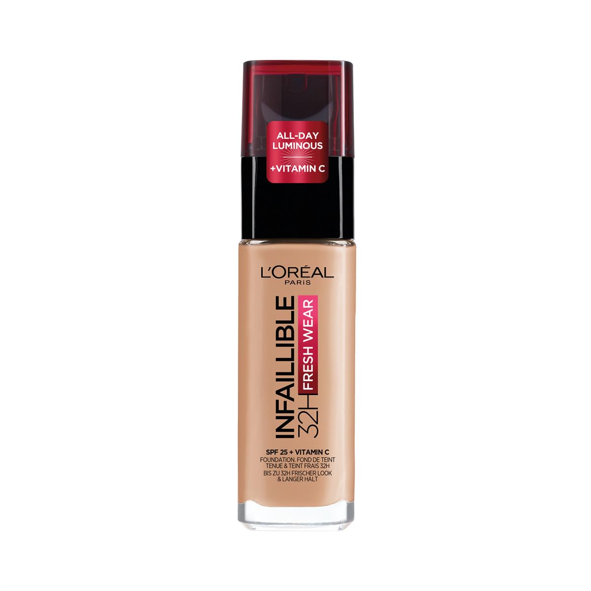 L'Oréal Paris Infaillible 24H Fresh Wear Fondotinta Liquido Coprente Lunga Tenuta - 220 Sable, Set di 3 (3 x 30 ml)