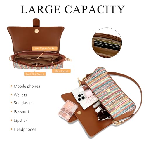 Image of KKXIU Shoulder Bag for Women Small Hobo Handbag Mini Retro Clutch Purses