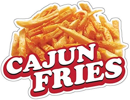 SignMission Pegatina para camión de comida con soporte de concesión de papas fritas cajún, tamaño de la calcomanía 12 pulgadas