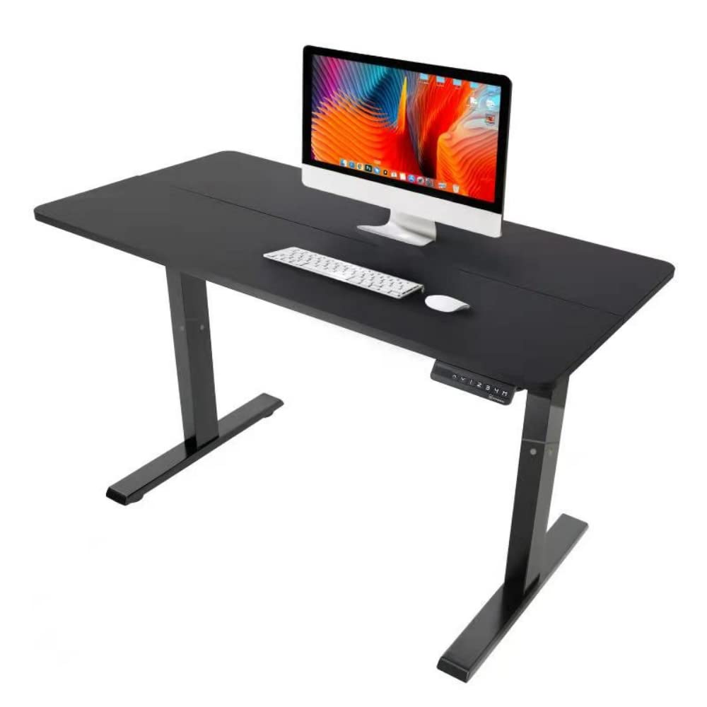 48x24 inch single motor Electric Height Adjustable Stand Up Desk,Complete Standing Workstation with Memory Controller,Double panel splicing style,Black