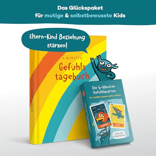 6-Minuten Gefühlstagebuch Kinder 6-12 Jahre - Gefühle verstehen, Selbstbewusstsein & Achtsamkeit aufbauen - Tagebuch Mädchen & Jungs - Gefühle Buch