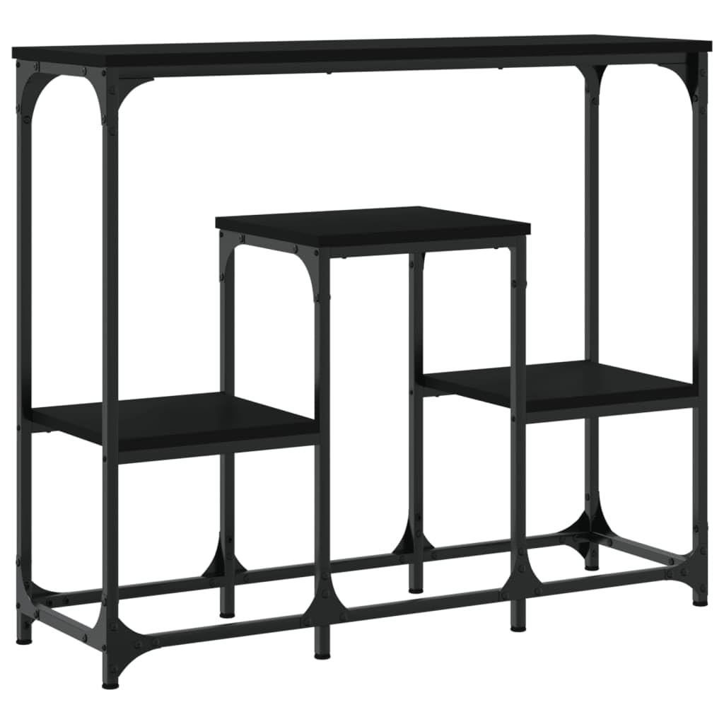 Rantry Holzwerkstoff Konsole Schwarz - Stauraum für Wohnzimmer, Standsicherheit mit Wandhalterung - 89,5 x 28 x 76 cm Model833383