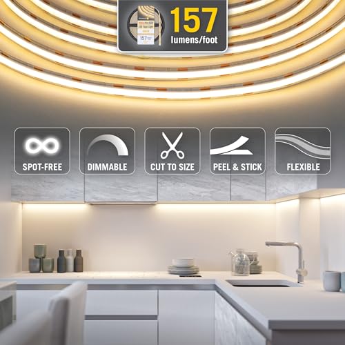 Image of Armacost Lighting RibbonFlex Pro 12V White LED COB Strip Light Tape, 157 Lumens /Ft, 4000K, 5M (16.4 ft) 170330