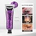 Eshioh Face Glitter Gel, Hair Shimmer with Sticky Gel, Glitter for Hair DIY and Nails, Cosmetic Shimmer for Festivals Concerts and Parties #Purple
