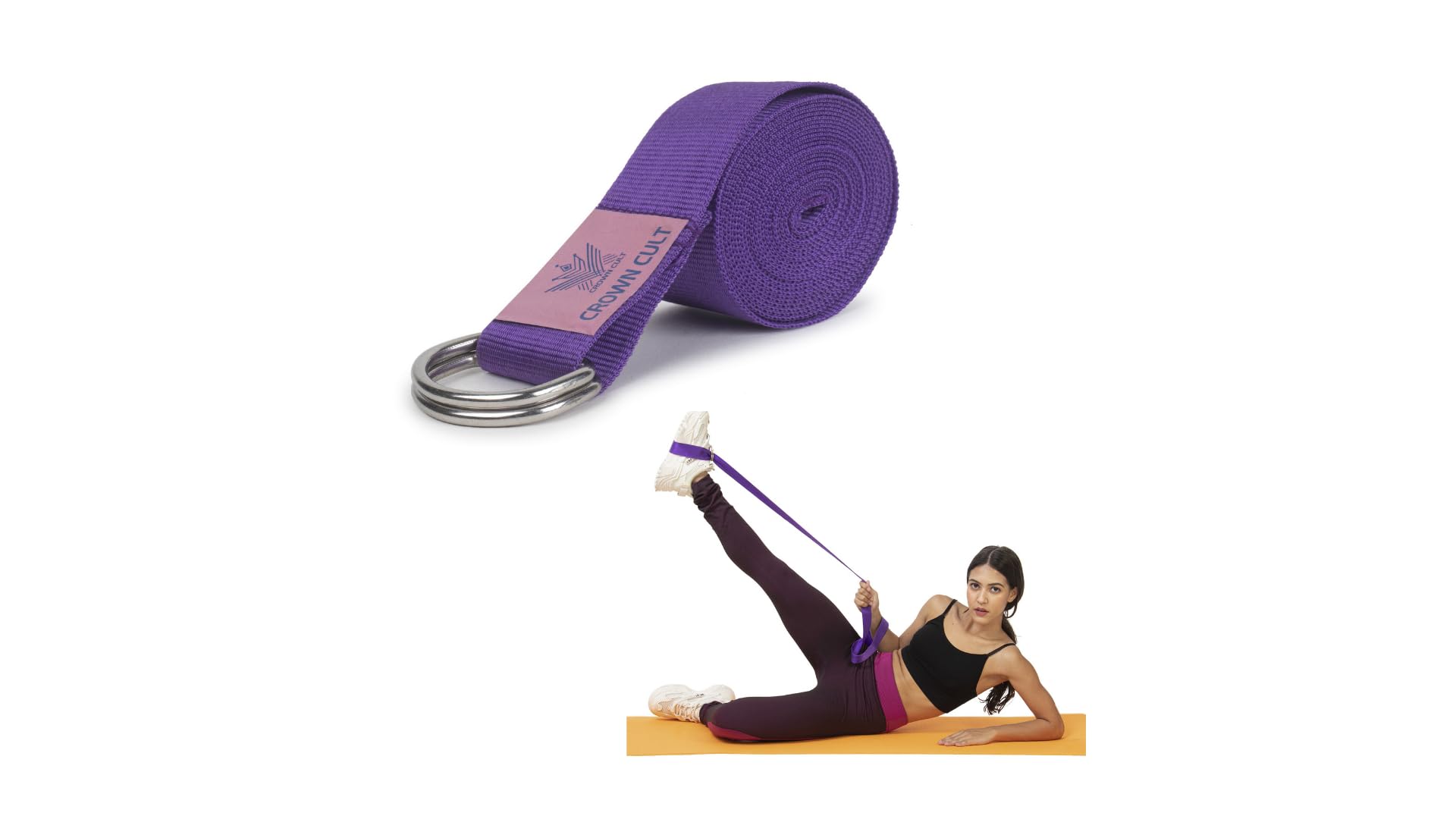 Crown Cult Resistance Bands Exercise Bands Latex Bands for Pilates Yoga Phycial Therapy Rehab Home Gym Workout Fitness, Workout for Booty, Glute, Leg & Thigh Exercising with user guide to perform yoga (PURPLE) (B0D8JLSVCG) Amazon Price History, Amazon Price Tracker