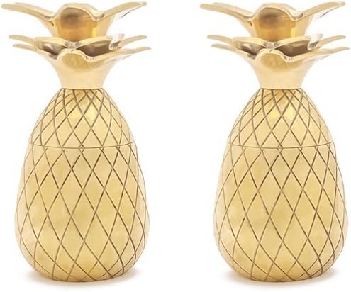 WP MAS-PINEG-2 Pineapple Shot Glasses, Gold