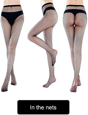 Chengu 4 Pairs Woman's High Waist Tights Rhinestone Velvet Pantyhose Fishnet Stockings, M, Style C
