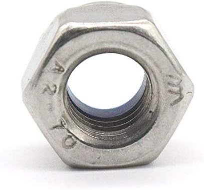 M8 x 1.25mm Nylon Insert Hex Lock Nuts, Stainless Steel Lock Nut Assortment Kit for Hardware Accessories Stainless Steel Finish Hex 100PCS