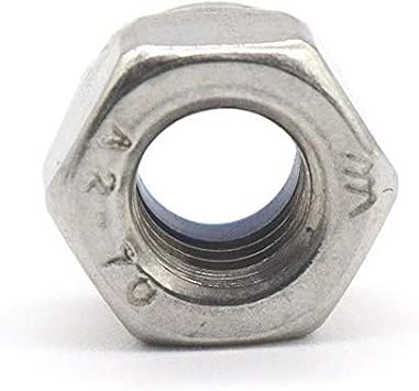 M8 x 1.25mm Nylon Insert Hex Lock Nuts, Stainless Steel Lock Nut Assortment Kit for Hardware Accessories Stainless Steel Finish Hex 100PCS