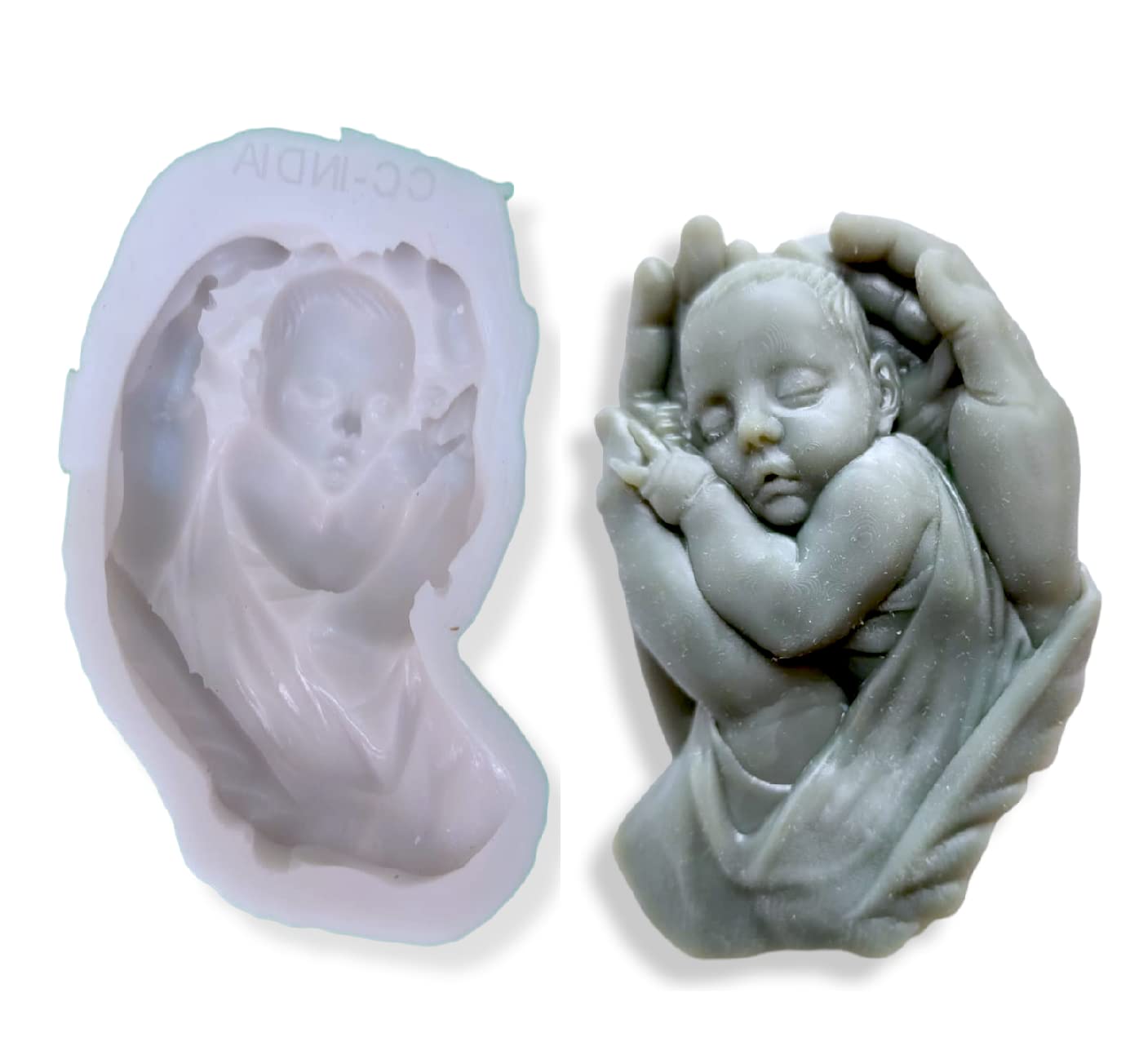 APU Child in Hand Silicone Mold for DIY Handmade Baby on Palm Pattern Frame Fondant Mold Clay soap Candle Cake Decorating Silicone Mold-image-16