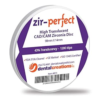 Dental Creations Zir-Perfect High Translucent Zirconia Disc - 98mm X 14mm - Offered in 9 Shades (C2)