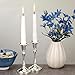 Shabbat Candlestick Holder Set Rite Lite | Luxury Jewish Shabbat Gifts Hostess Modern Centerpiece Silver Traditional Judaica Shabbos Candle Holders